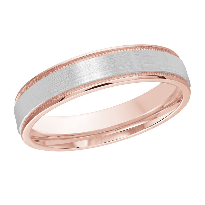 M3-1104 14K - Pink / White Gold 4mm Satin