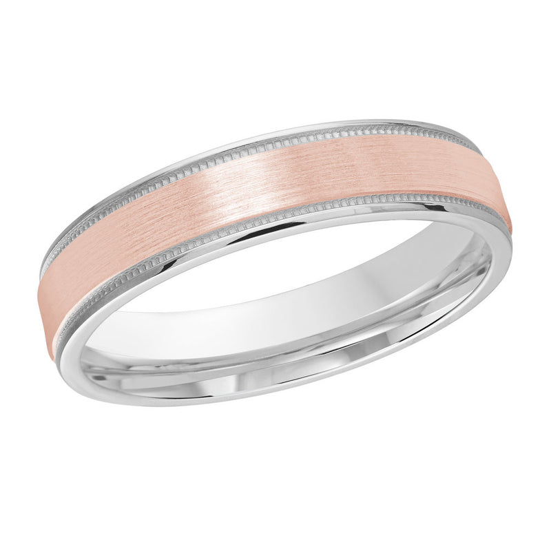 M3-1104 Platinum - White / Pink Gold 4mm Satin