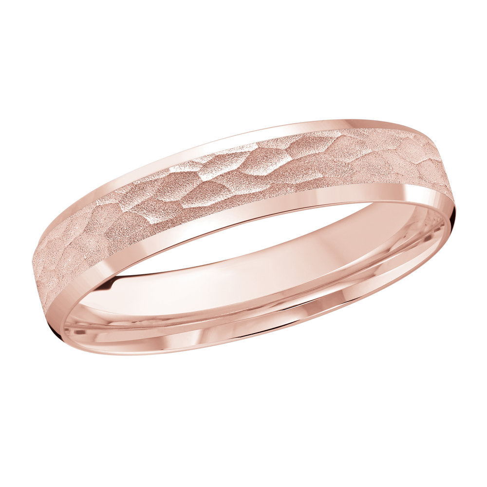 M3-1105 14K - Pink Gold 4mm Hammered