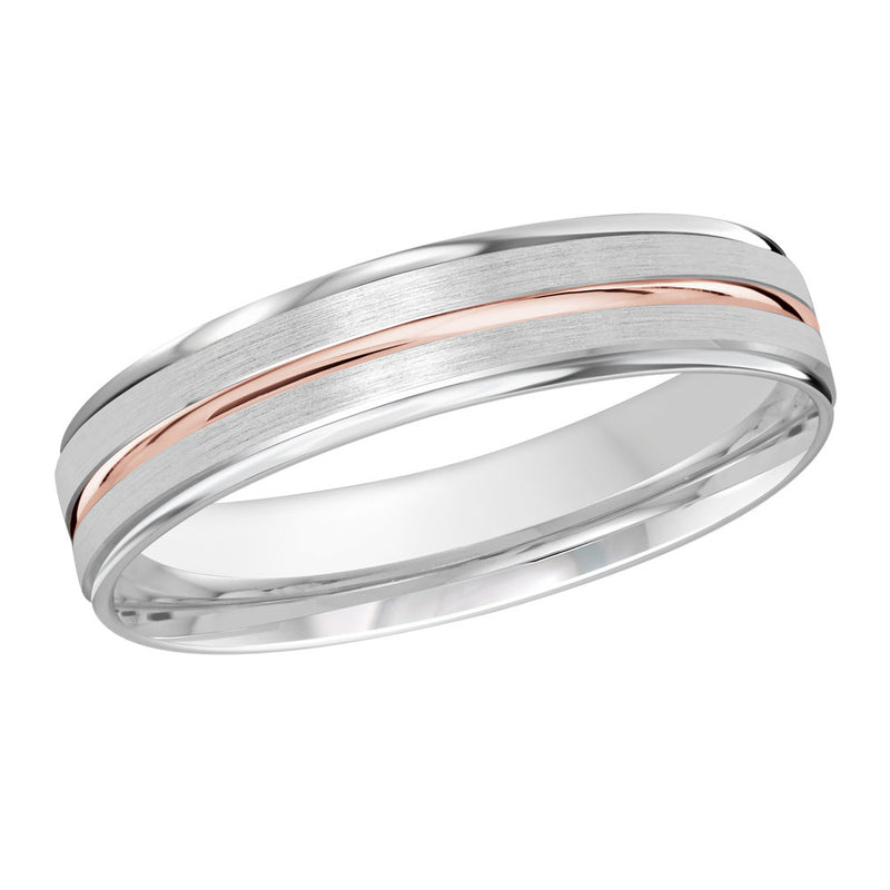 M3-1109 Platinum - White / Pink Gold 4mm Satin