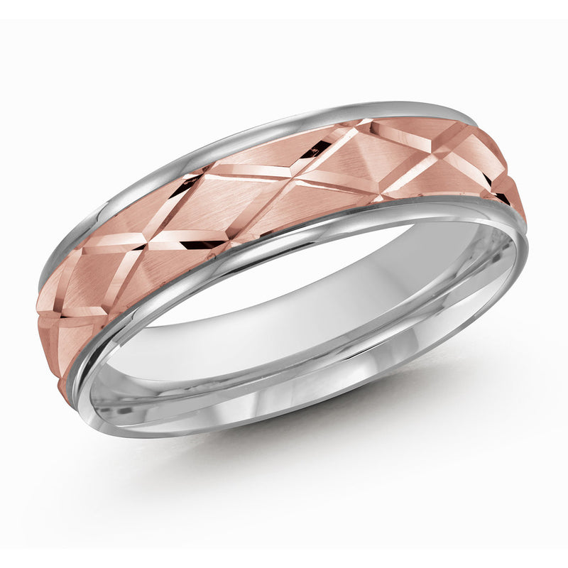 M3-111 18K - White / Pink Gold 6mm Satin