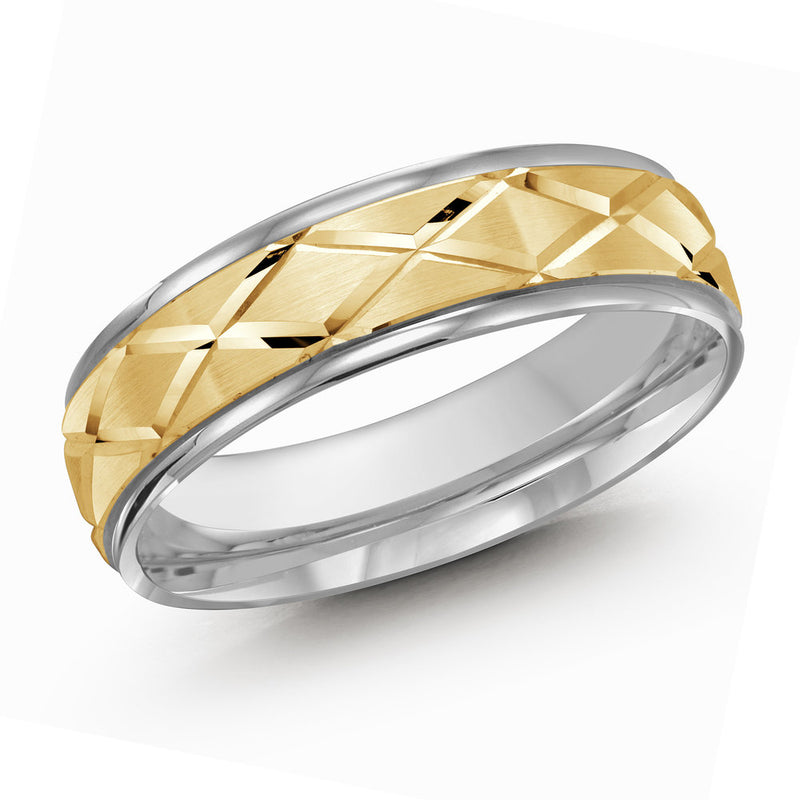 M3-111 18K - White / Yellow Gold 6mm Satin