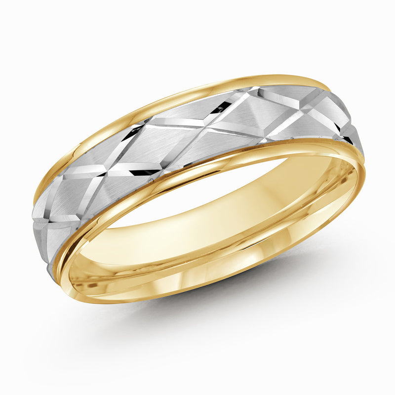 M3-111 18K - Yellow / White Gold 6mm Satin