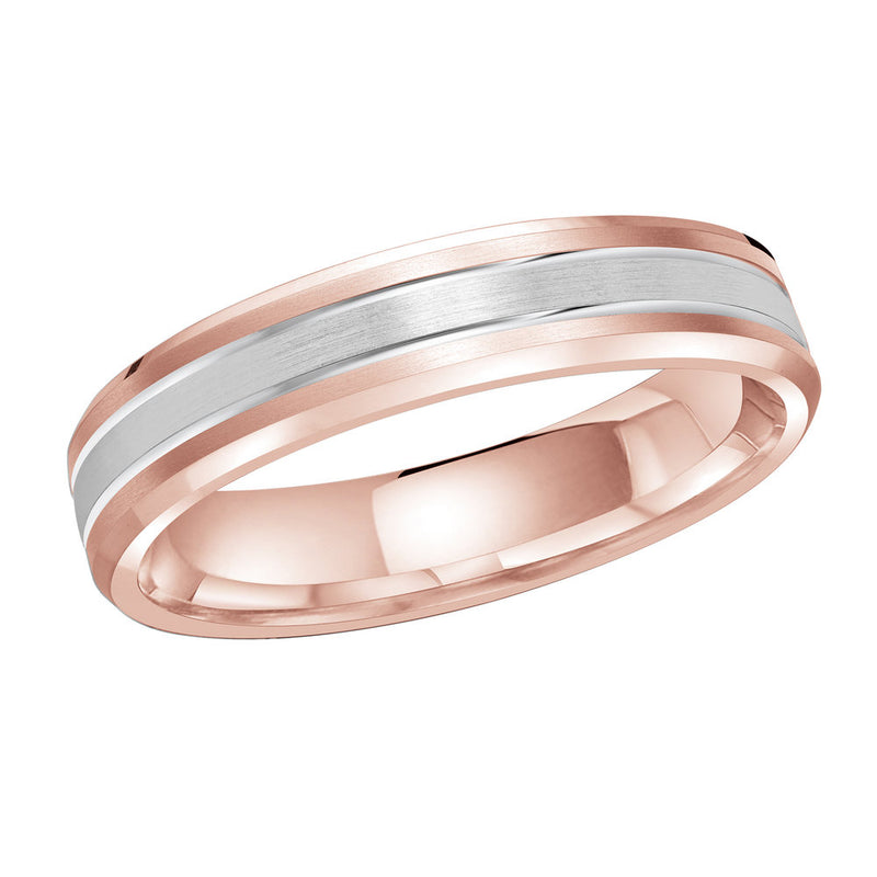 M3-1130 18K - Pink / White Gold 4mm Satin