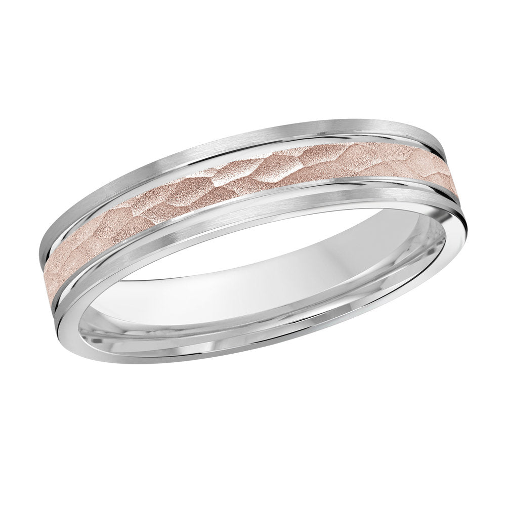 M3-1131 18K - Pink Gold 4mm Hammered