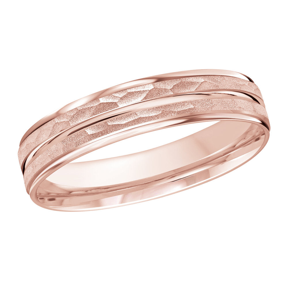 M3-1148 18K - Pink Gold 4mm Hammered