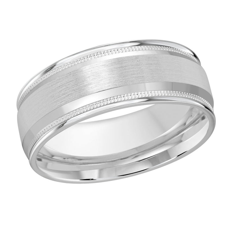 M3-1162 18K - White Gold 8mm Satin