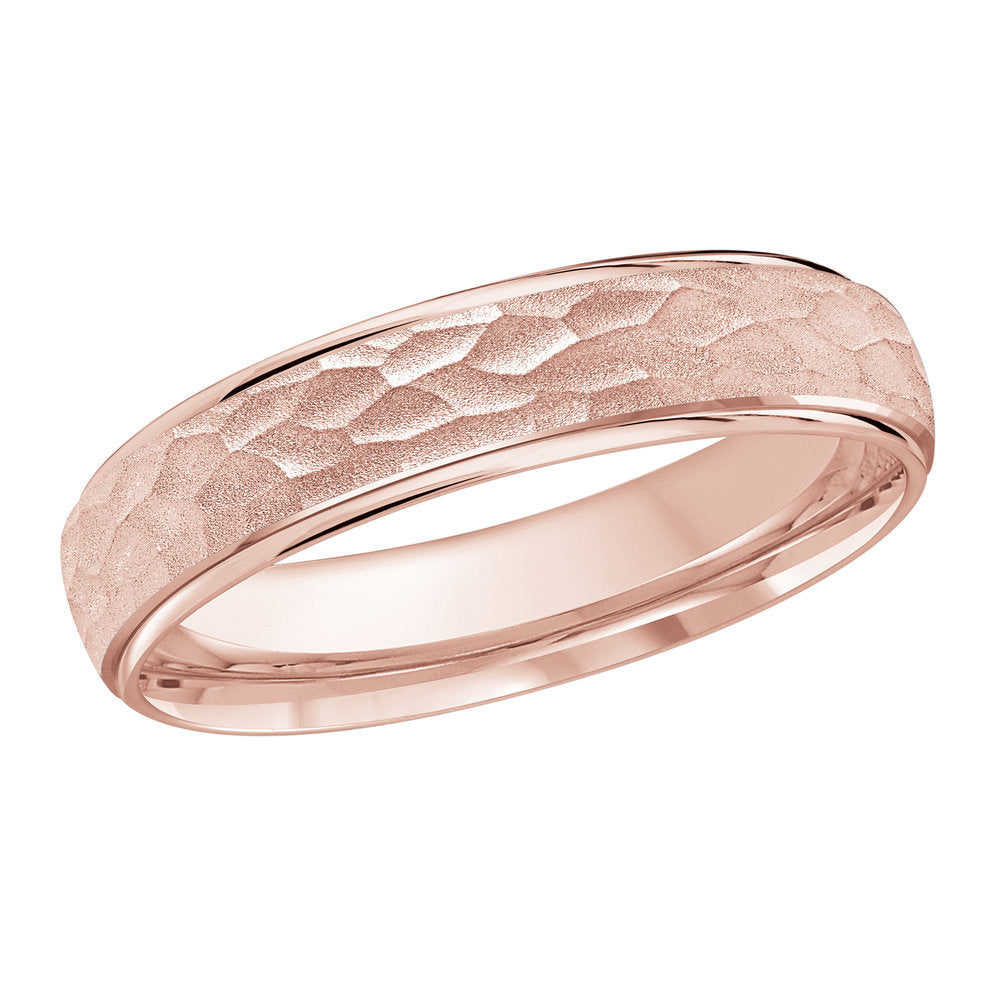 M3-1166 18K - Pink Gold 4mm Hammered