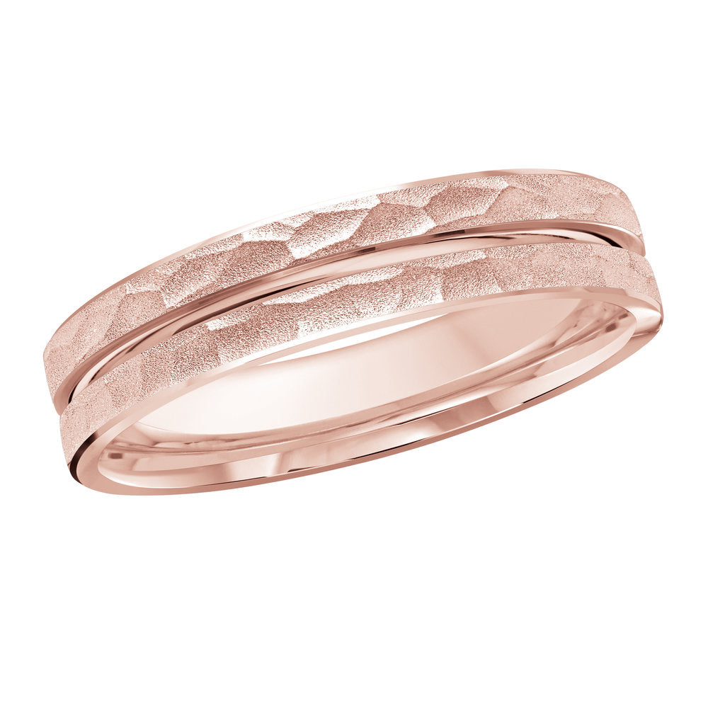 M3-117 Platinum - Pink Gold 4mm Hammered