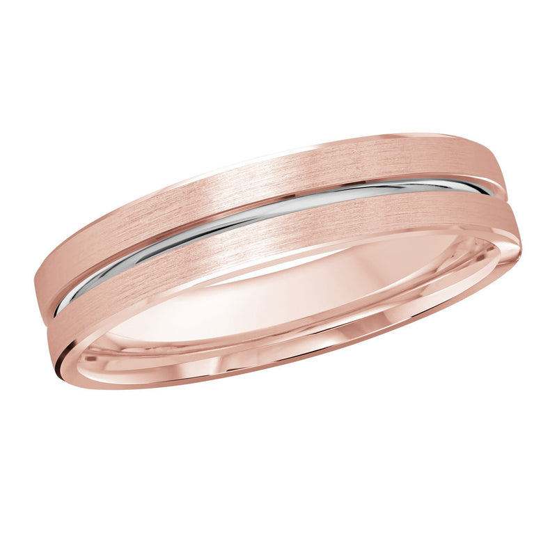 M3-117 18K - Pink / White Gold 4mm Satin