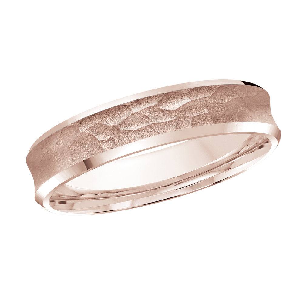 M3-1196 10K - Pink Gold 4mm Hammered