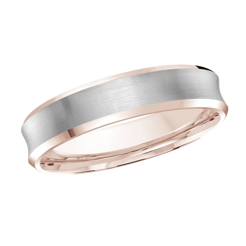 M3-1196 18K - Pink / White Gold 4mm Satin