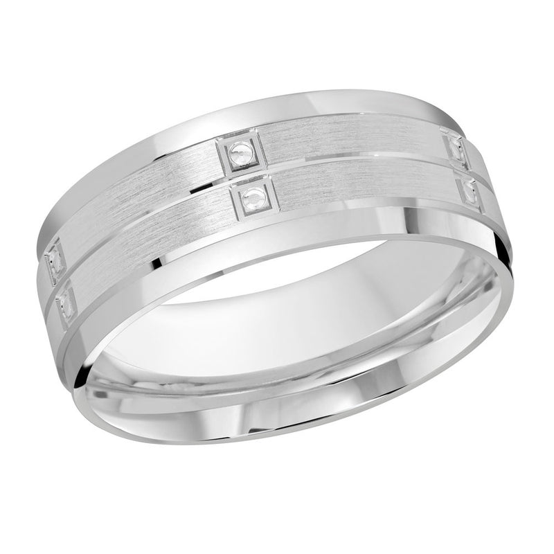 M3-1202 18K - White Gold 8mm Satin
