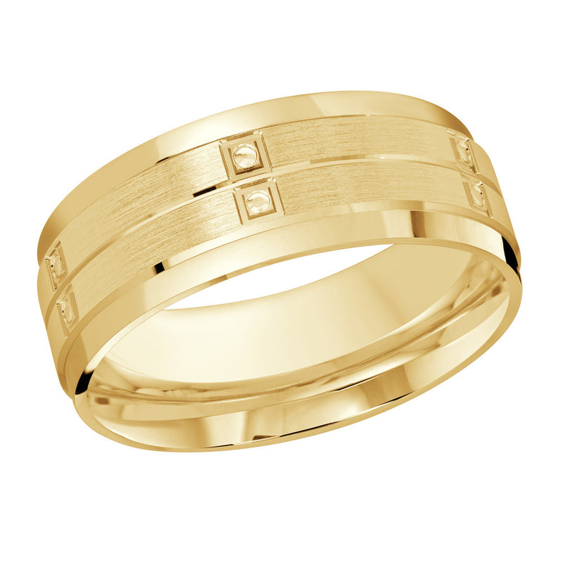 M3-1202 Platinum - Yellow Gold 8mm Satin