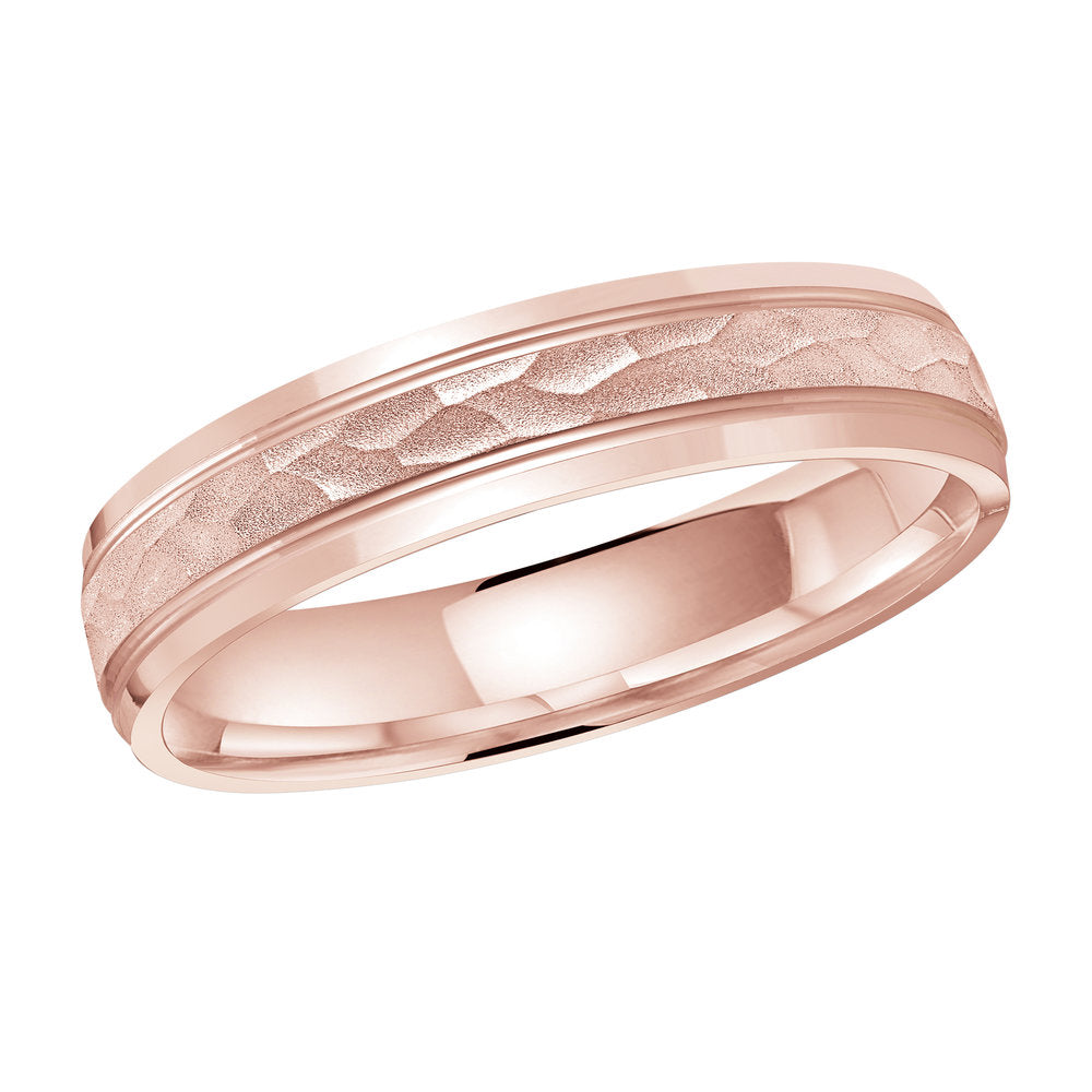 M3-1209 Platinum - Pink Gold 4mm Hammered