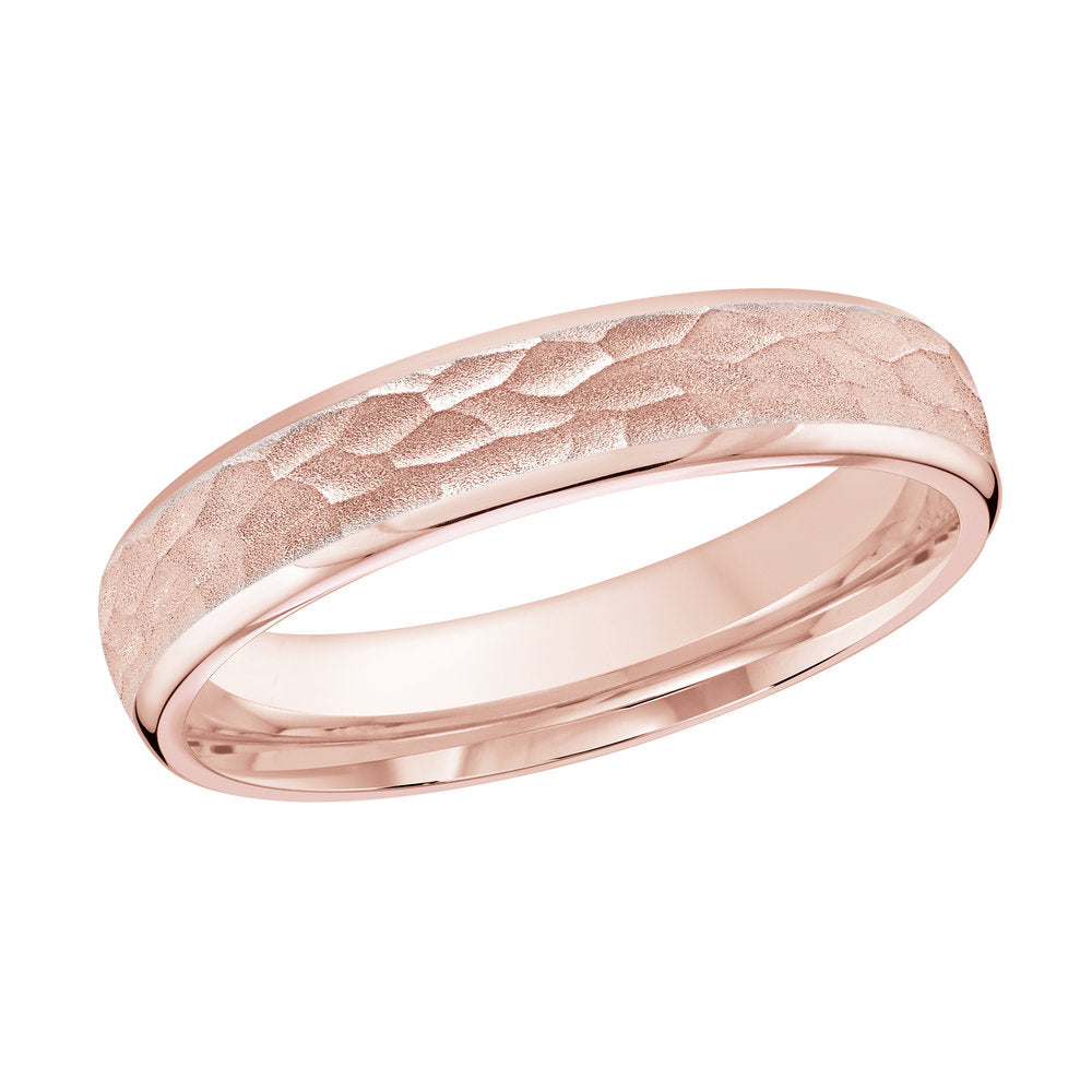 M3-132 14K - Pink Gold 4mm Hammered