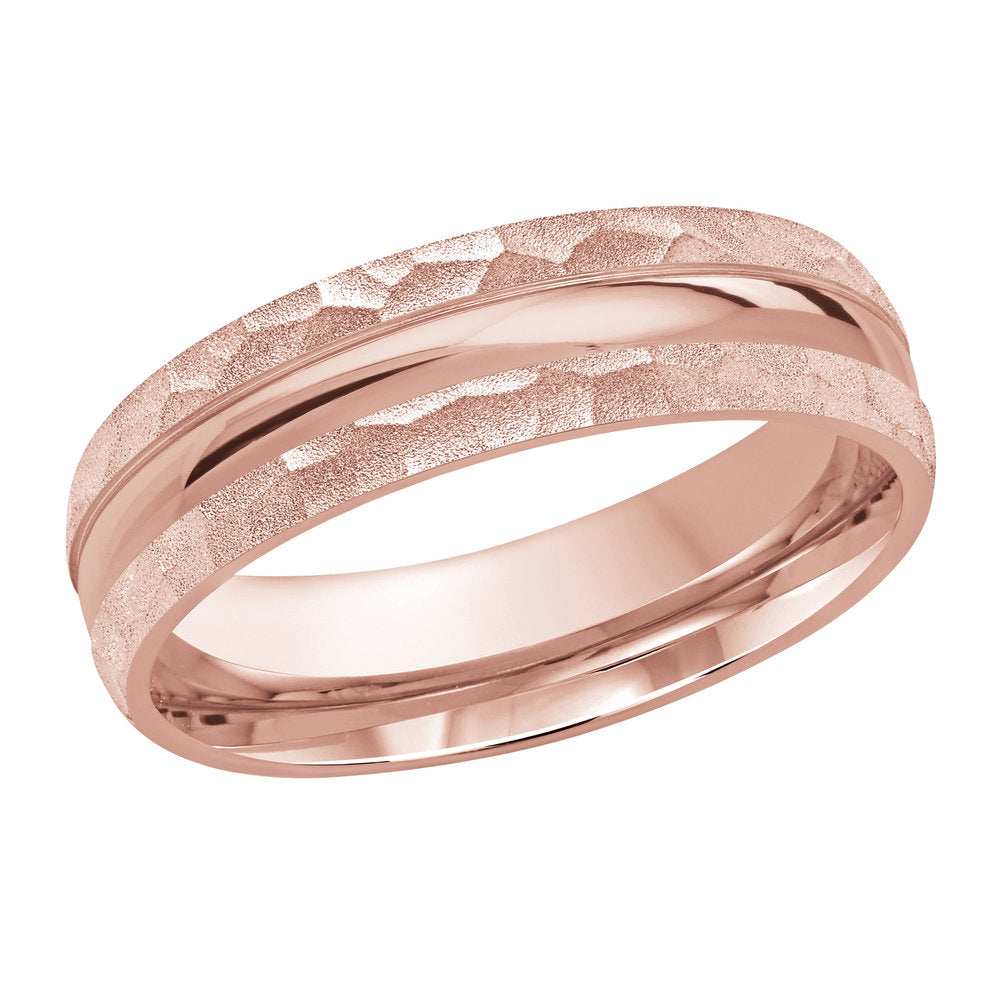 M3-245 Platinum - Pink Gold 6mm Hammered