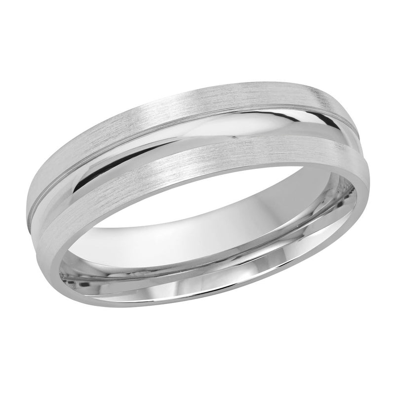 M3-245 14K - White Gold 6mm Satin