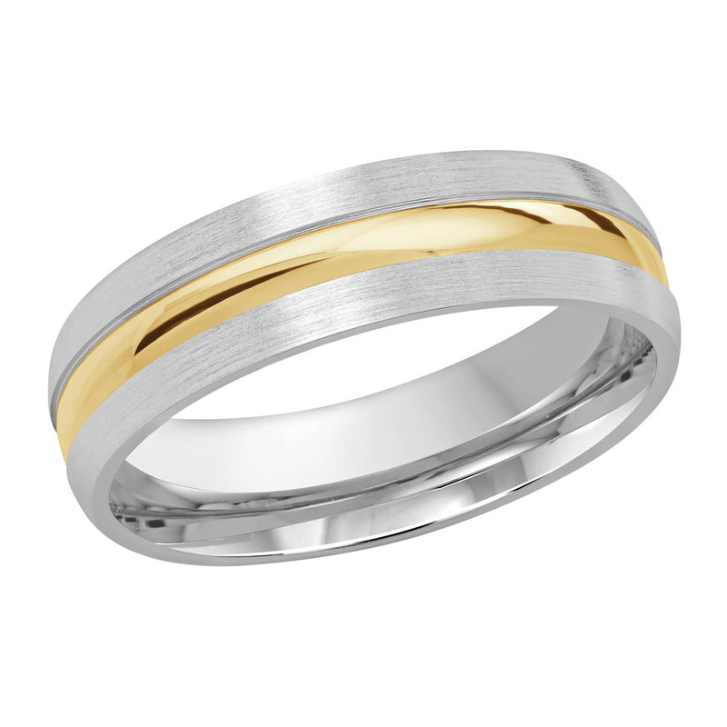 M3-245 18K - White / Yellow Gold 6mm Satin