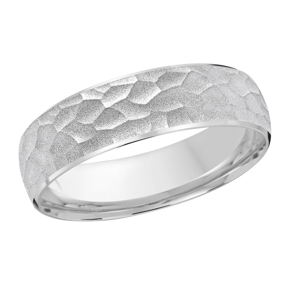M3-249 18K - White Gold 6mm Hammered