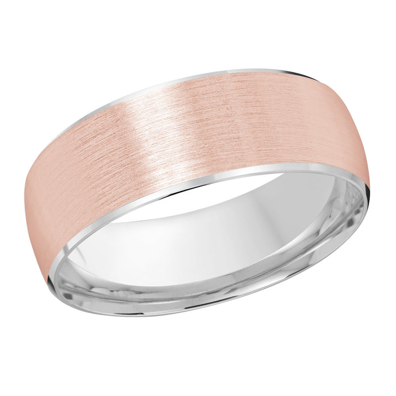 M3-249 14K - White / Pink Gold 8mm Satin