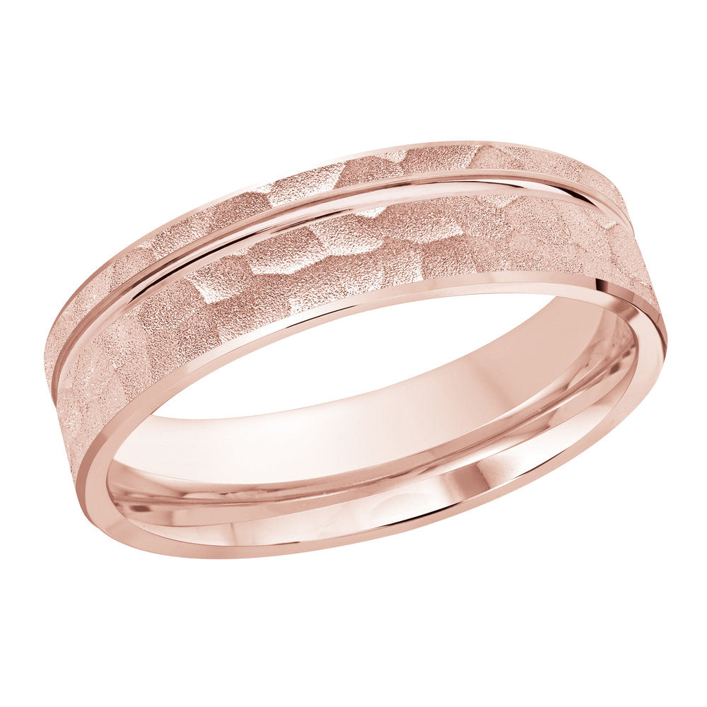 M3-281 Platinum - Pink Gold 6mm Hammered