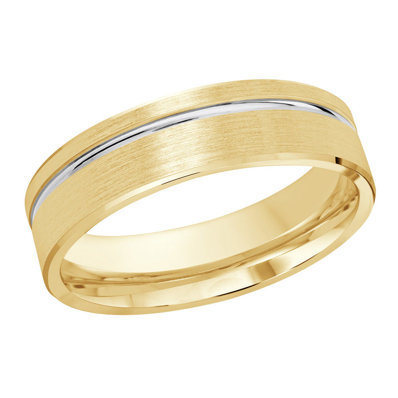M3-281 18K - Yellow / White Gold 6mm Satin