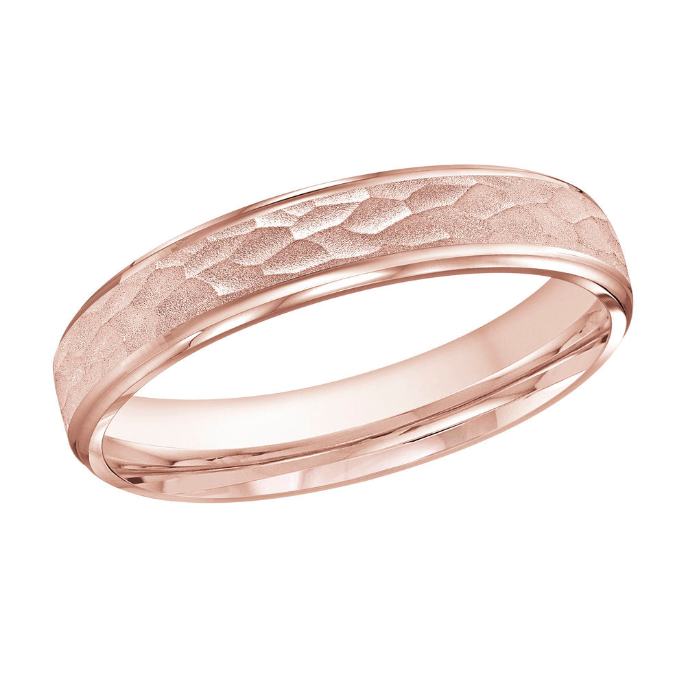 M3-308 10K - Pink Gold 4mm Hammered