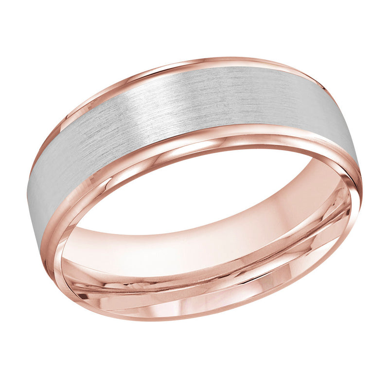 M3-308 10K - Pink / White Gold 8mm Satin