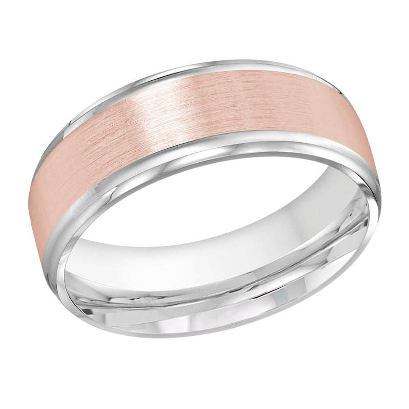 M3-308 14K - White / Pink Gold 8mm Satin
