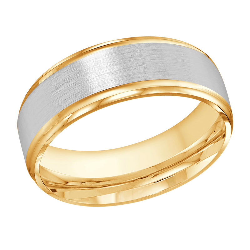M3-308 10K - Yellow / White Gold 8mm Satin