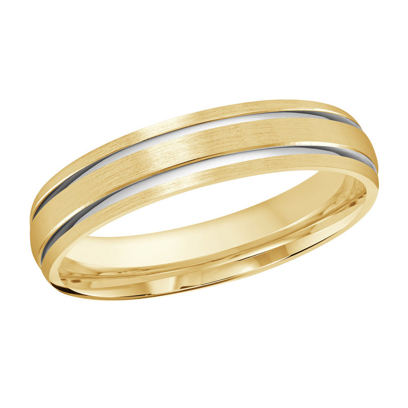 M3-393 18K - Yellow / White Gold 4mm Satin