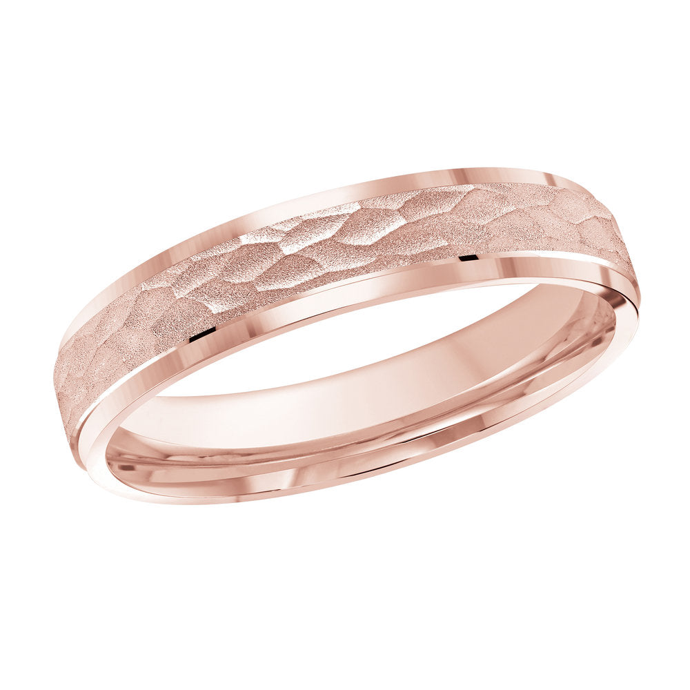 M3-410 14K - Pink Gold 4mm Hammered