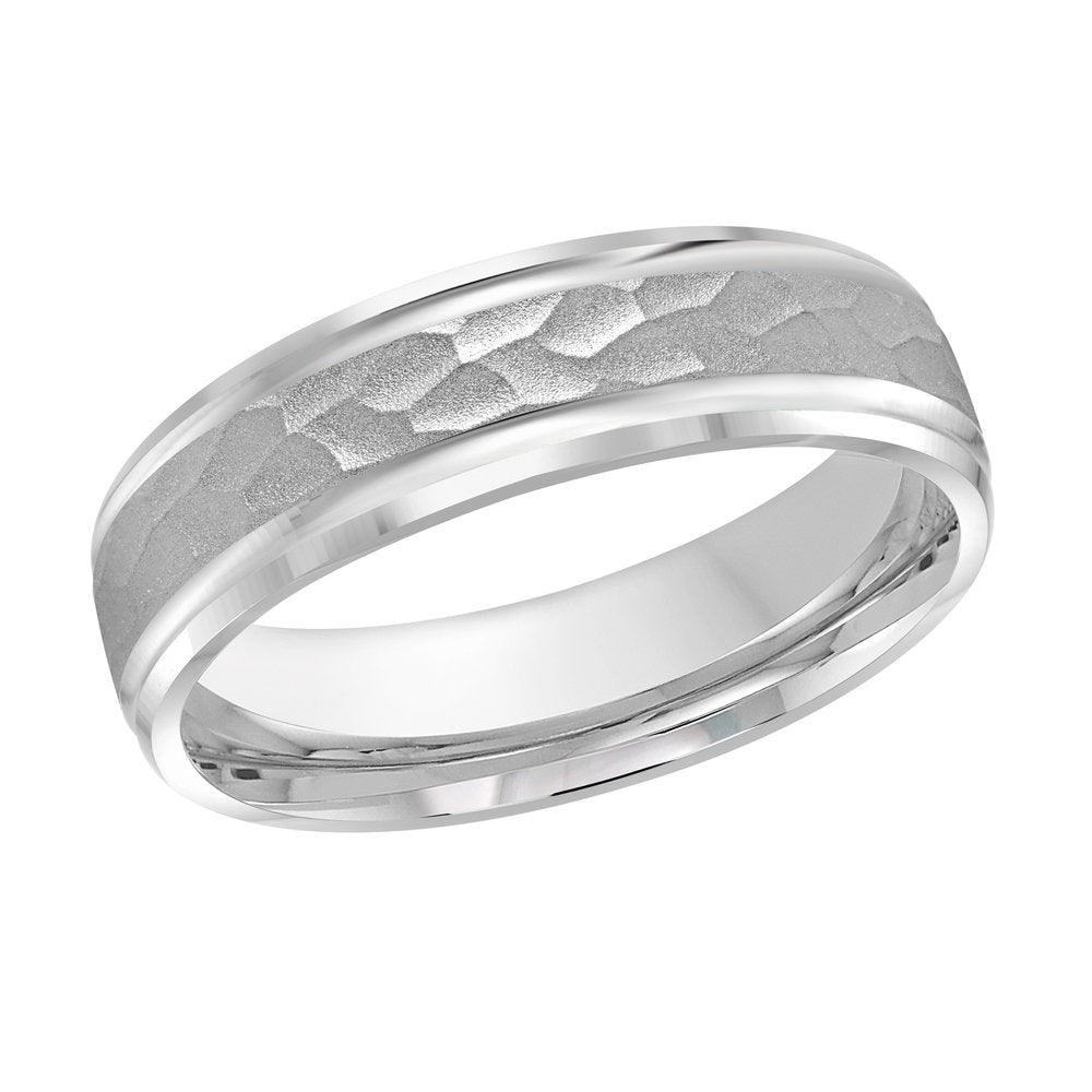 M3-411 14K - White Gold 6mm Hammered
