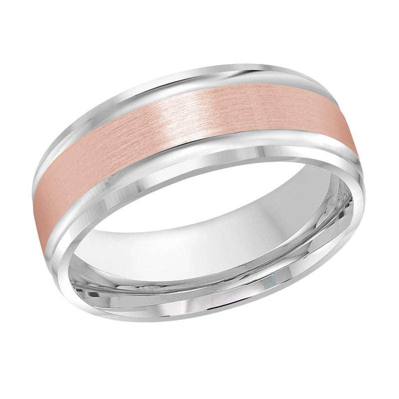 M3-411 10K - White / Pink Gold 8mm Satin