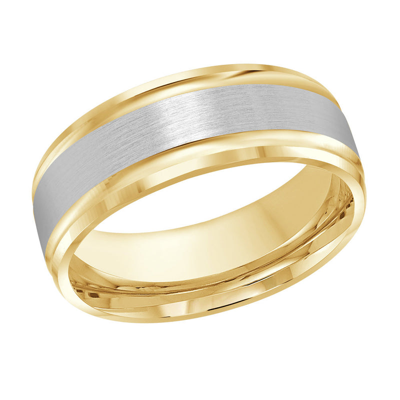 M3-411 14K - Yellow / White Gold 8mm Satin