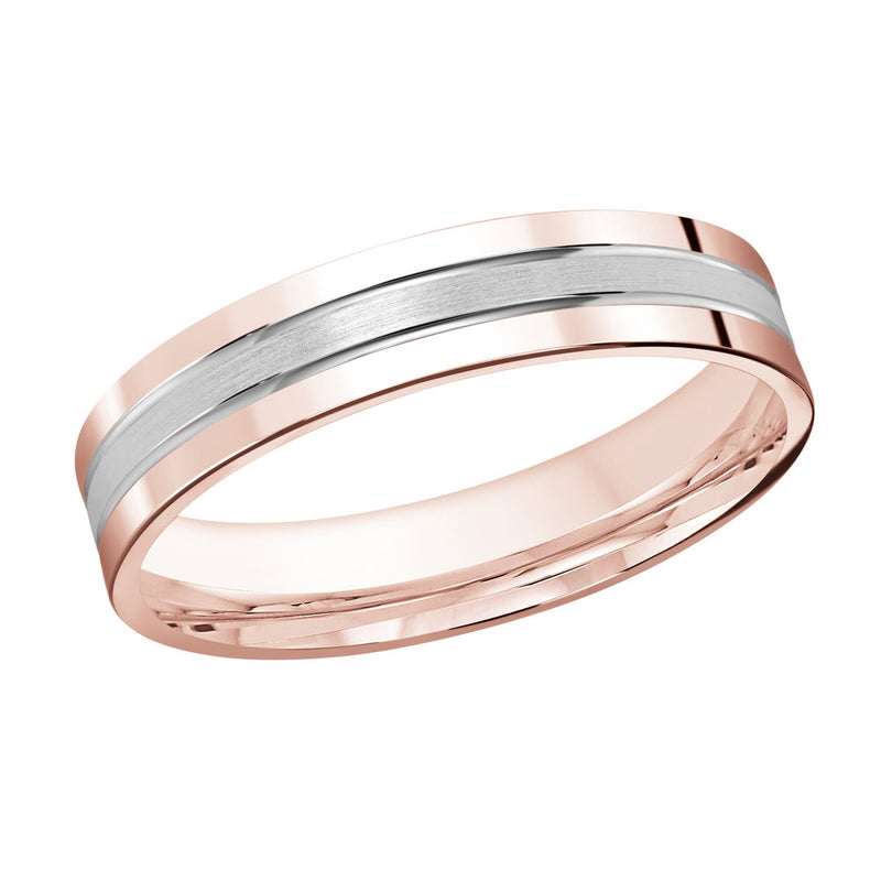 M3-412 14K - Pink / White Gold 4mm Satin