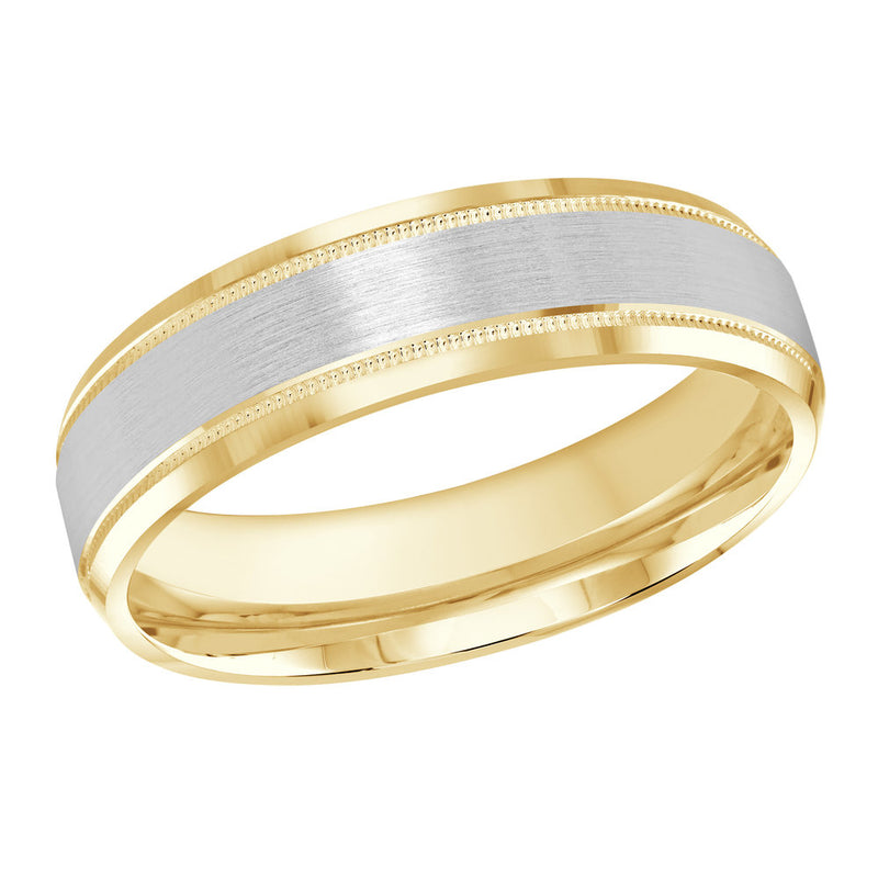 M3-413 10K - Yellow / White Gold 6mm Satin