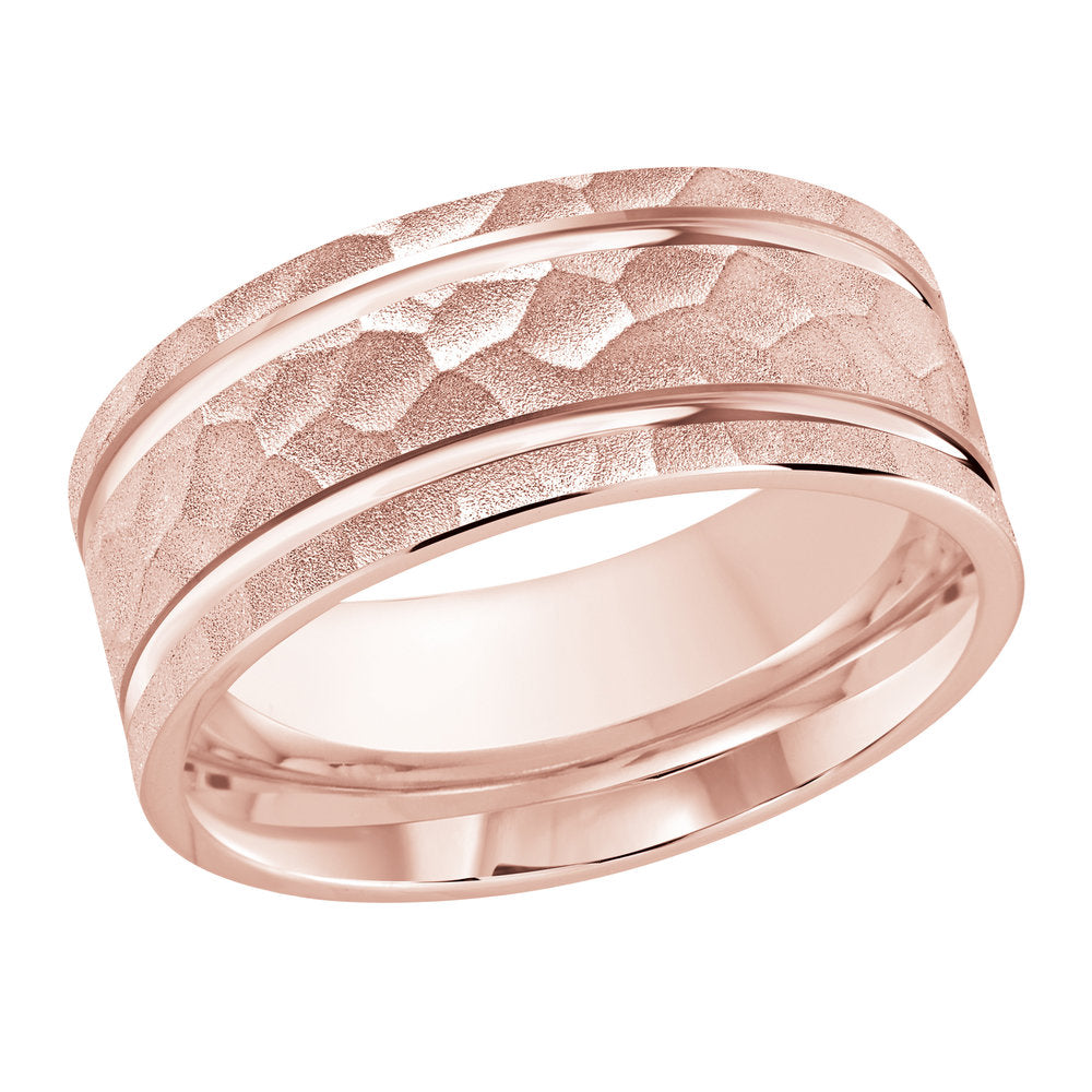 M3-416 14K - Pink Gold 8mm Hammered