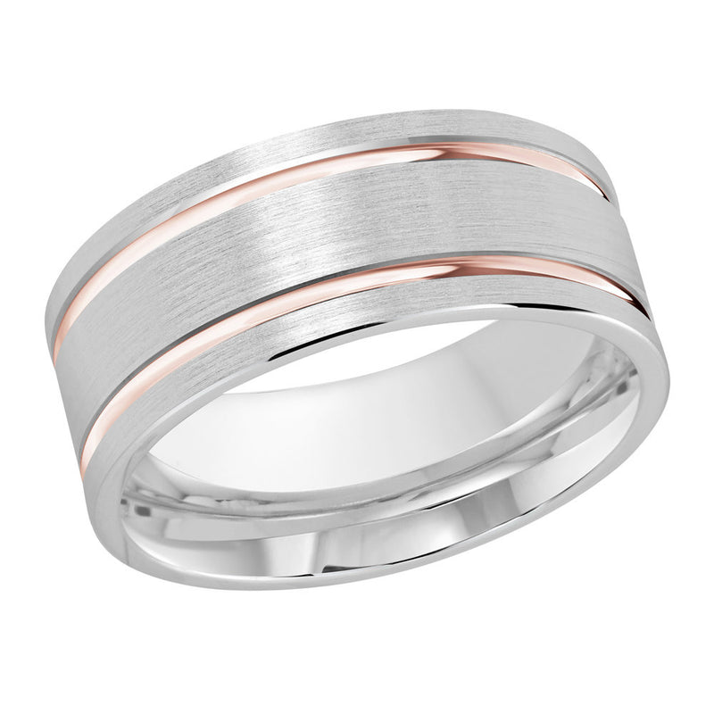 M3-416 10K - White / Pink Gold 8mm Satin