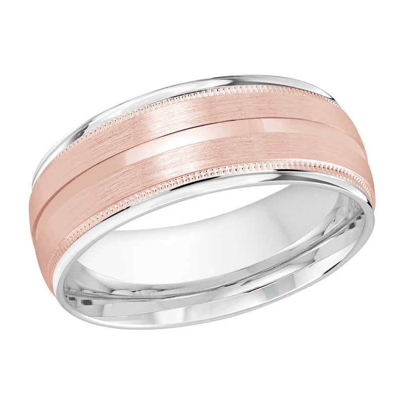 M3-503 14K - White / Pink Gold 8mm Satin