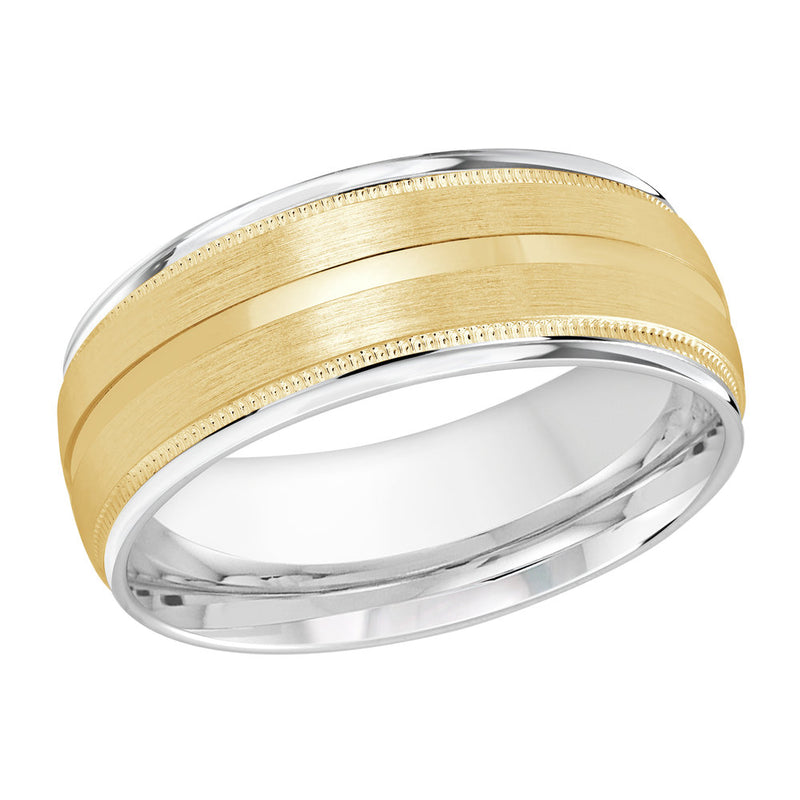 M3-503 14K - White / Yellow Gold 8mm Satin