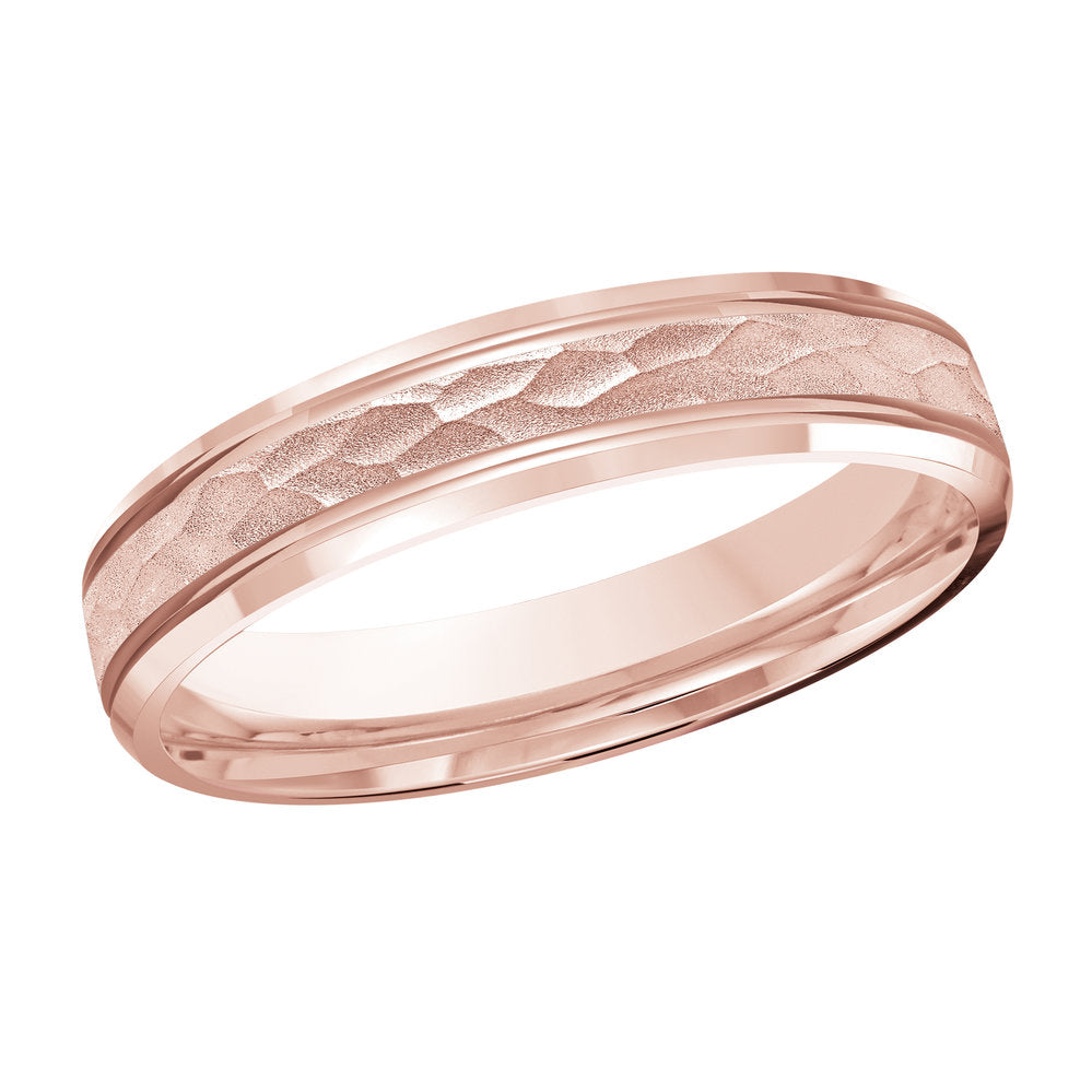M3-520 18K - Pink Gold 4mm Hammered