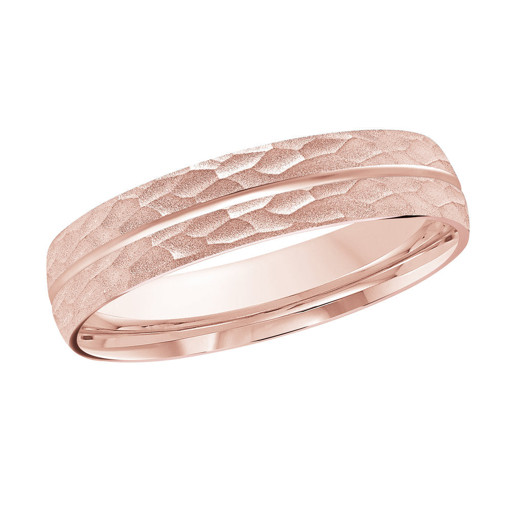 M3-531 14K - Pink Gold 4mm Hammered