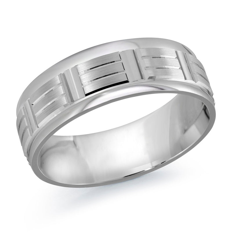 M3-611 14K - White Gold 7mm Satin