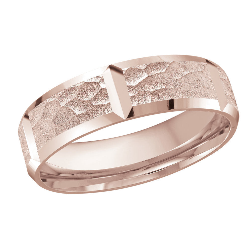 M3-631 14K - Pink Gold 6mm Hammered