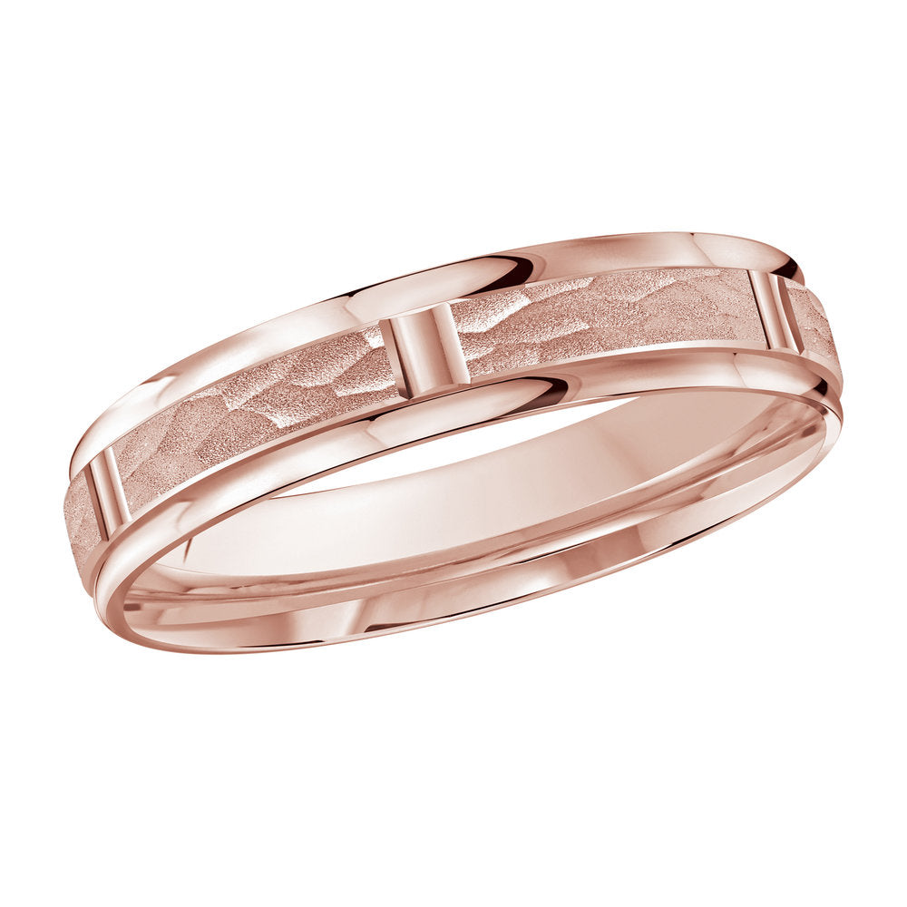M3-636 18K - Pink Gold 4mm Hammered