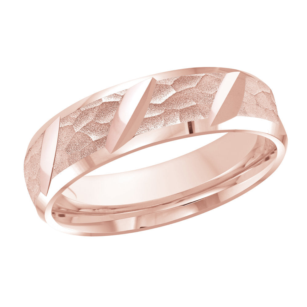 M3-646 18K - Pink Gold 6mm Hammered