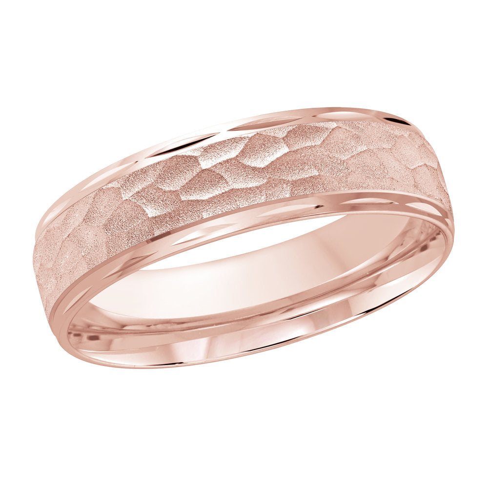 M3-674 10K - Pink Gold 6mm Hammered