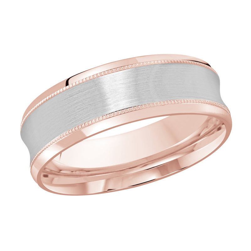 M3-688 18K - Pink / White Gold 7mm Satin